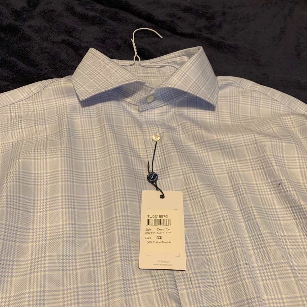 Stenstrom Light Blue Twill Shirt 43/17